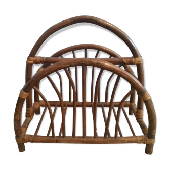 Bamboo vintage rattan magazine rack