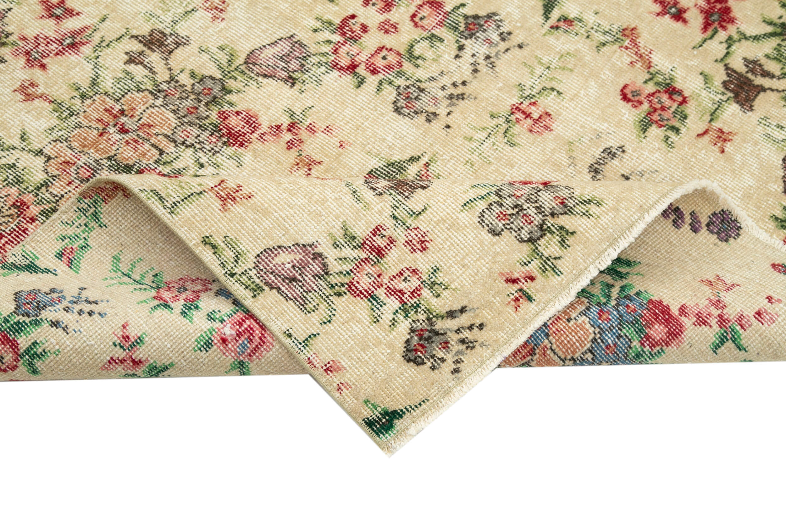 Turkish hand-knotted vintage 1970s beige carpet 157 cm x 255 cm