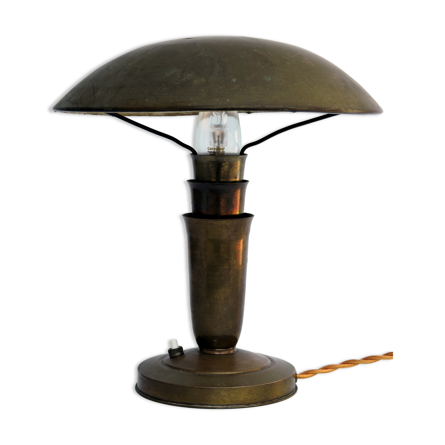 Art Deco bauhaus copper mushroom lamp