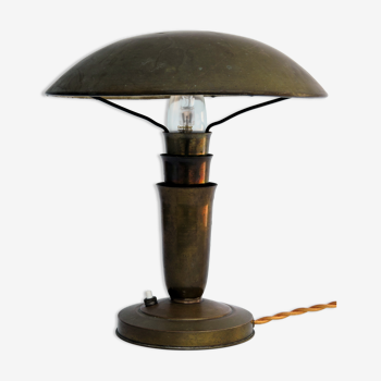 Lampe champignon en cuivre art déco bauhaus