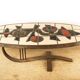 Table basse Française, Acier Chromé et Céramique par Barrois Vallauris 1960