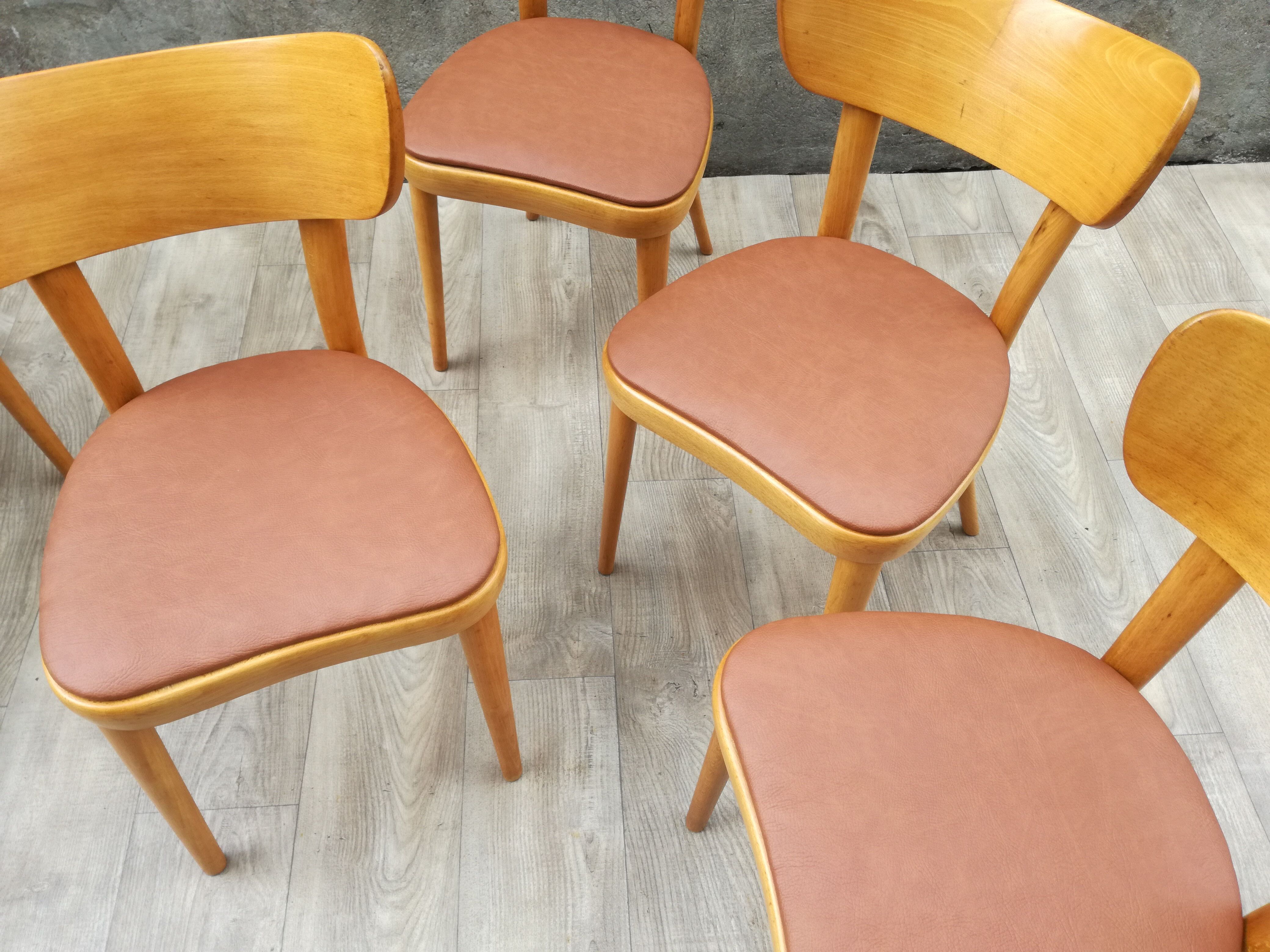 6 thonet chairs in blond wood