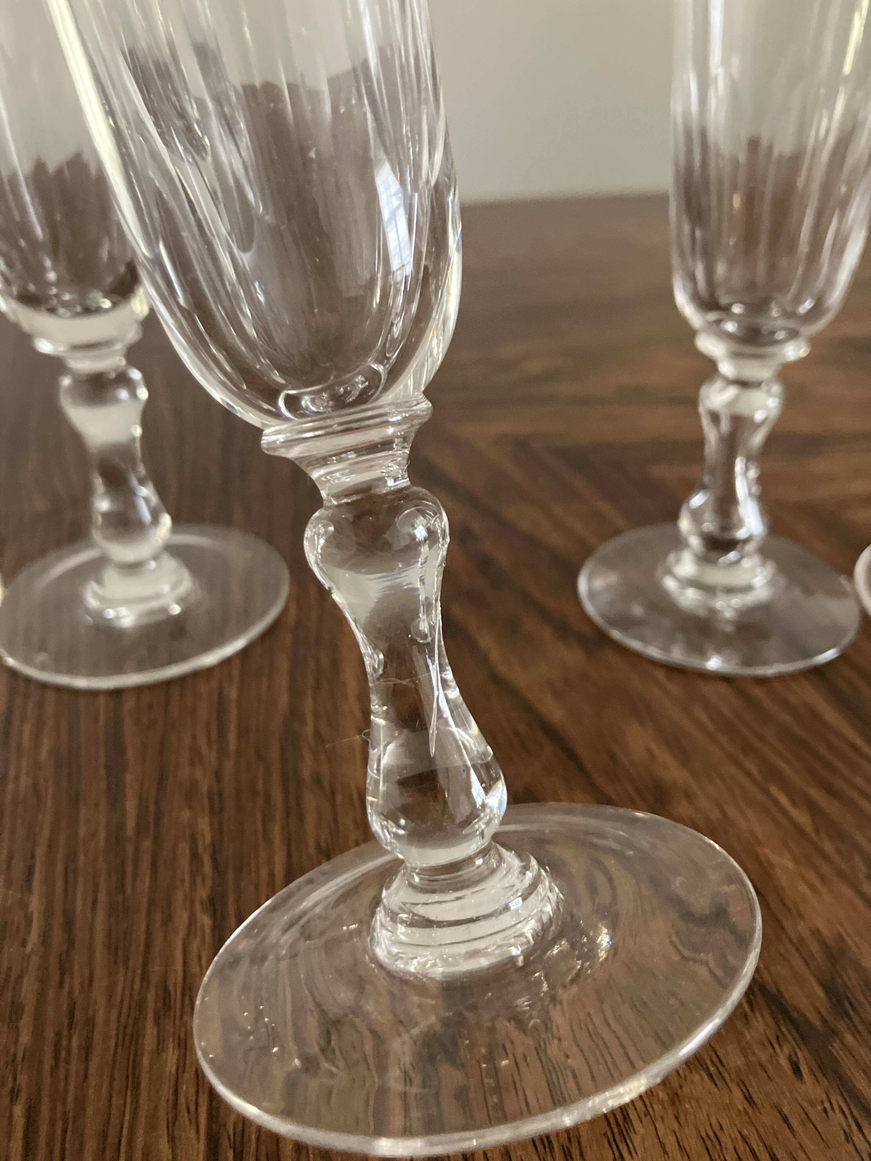 6 antique flutes from the late 19th century – Val Saint Lambert - Herbatte