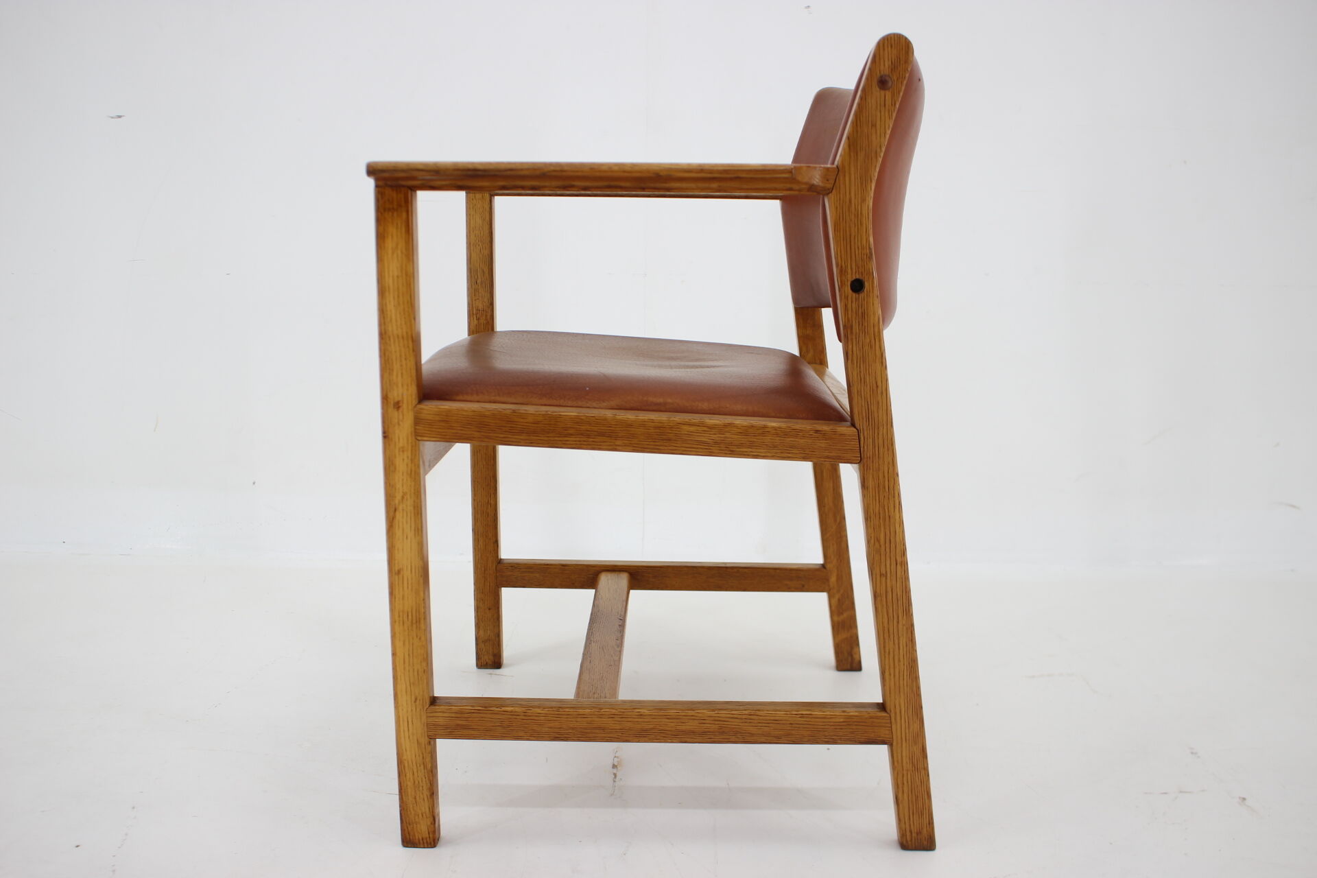 1960s Borge Mogensen Oak and Leather Desk Chair, Denmark