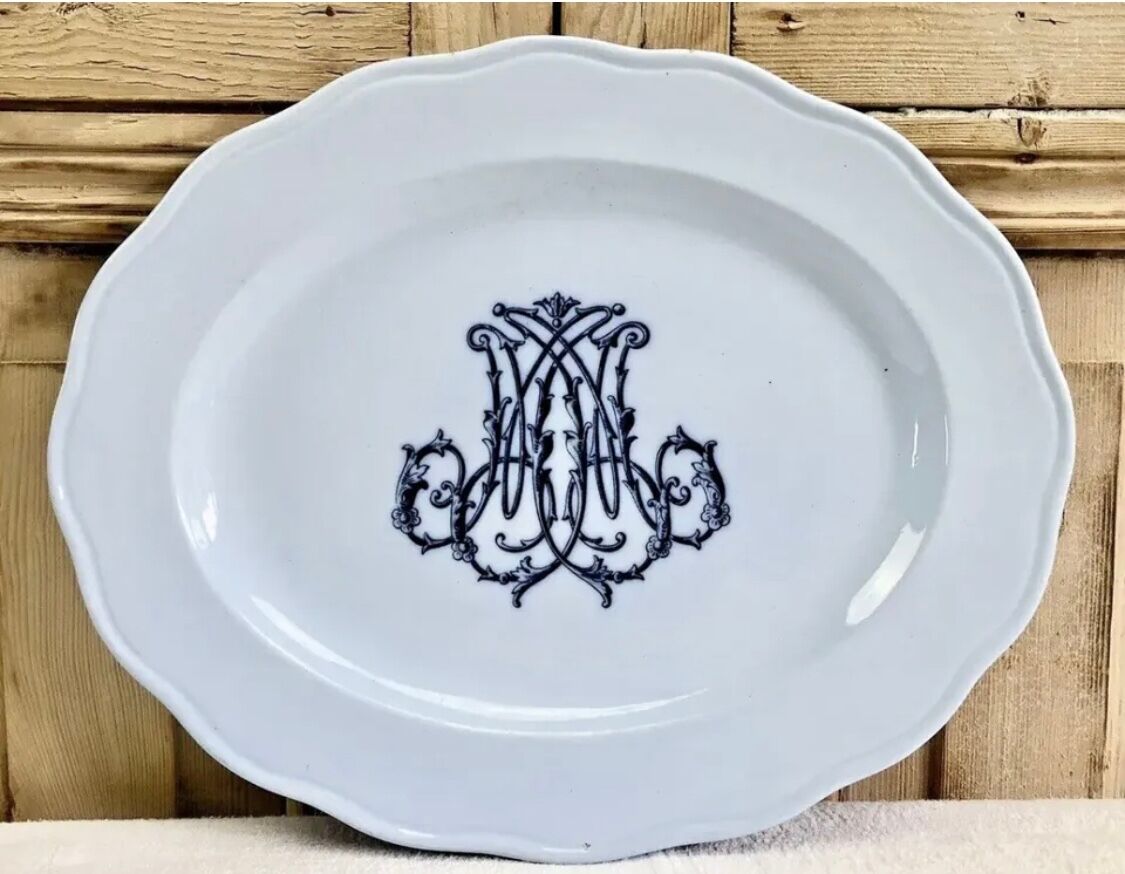 Old fruit bowl Brown Westhead Moore & co monogram XIX