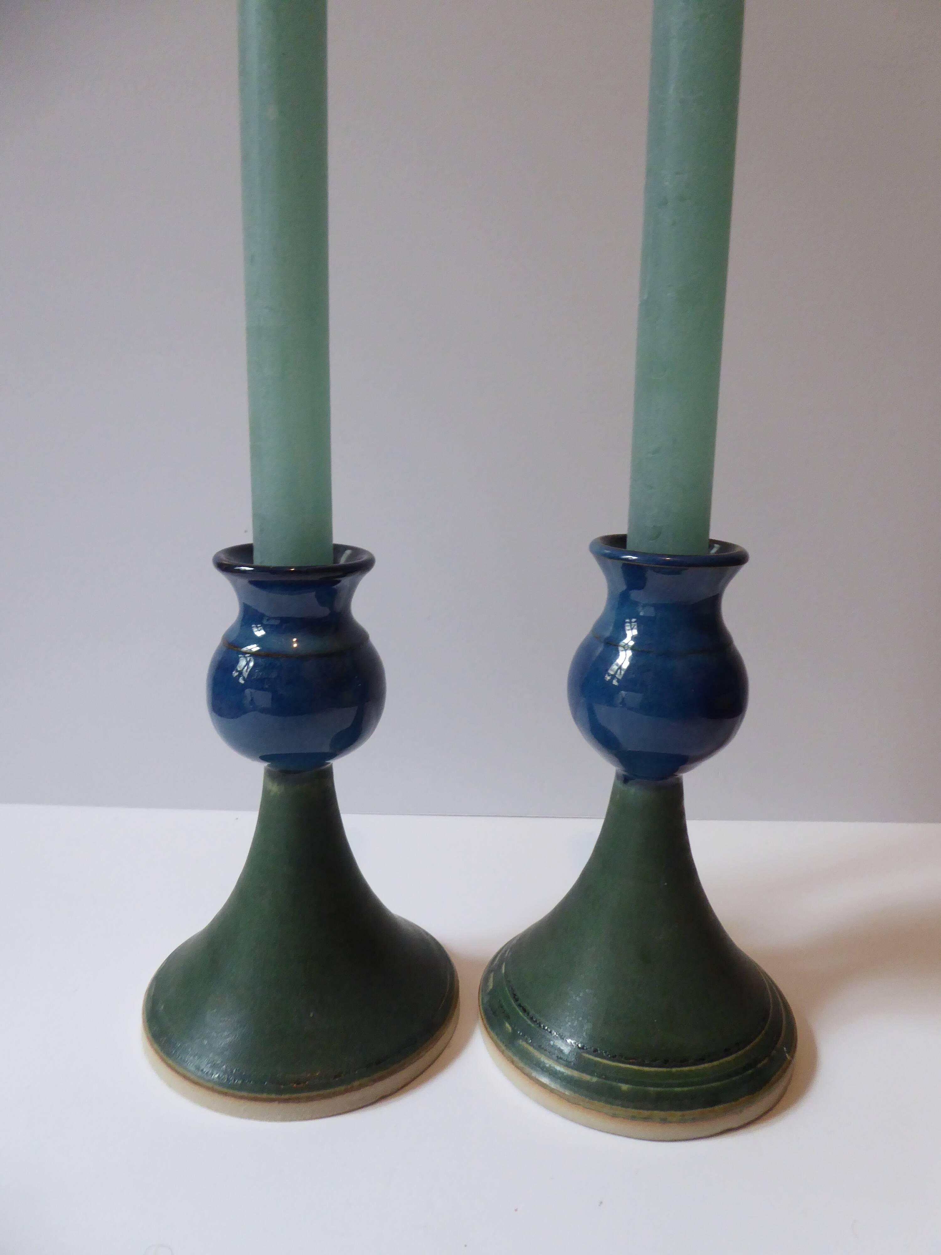 Pair of ceramic candlesticks