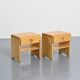 Pair of bedside tables from Arcs in solid pine, circa 1975.