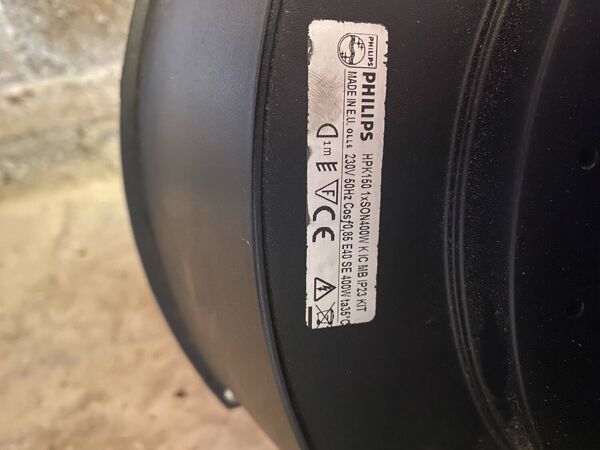 Suspension Ancienne Industrielle PHILIPS Globe Alu Gris  Vintage