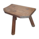 Tabouret brutaliste en chêne