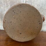Ancienne théière en grès pyrite marron beige + bouchon liège vintage