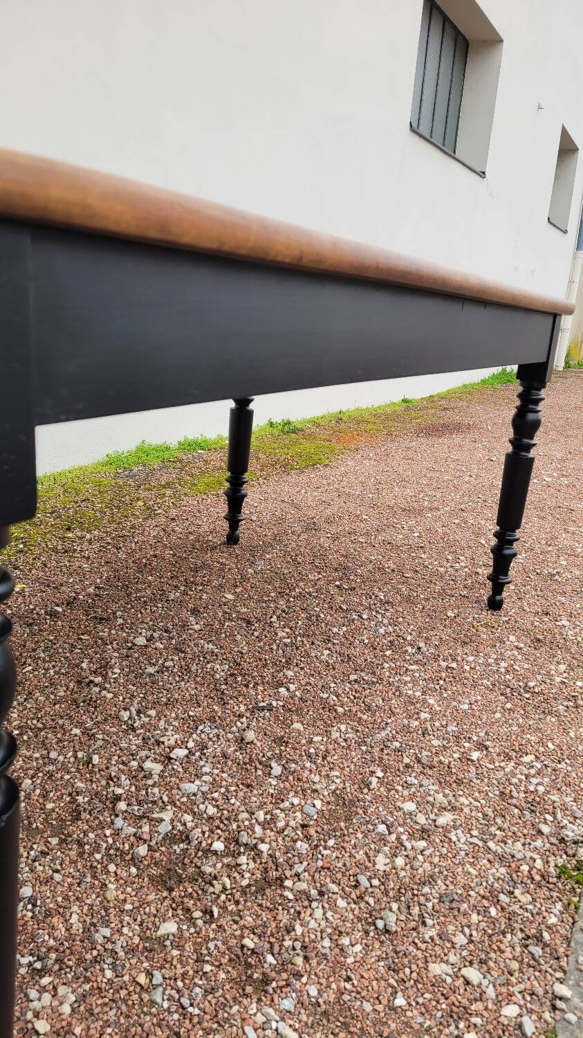 Louis Philippe style oval patinated bistro farm table - 1m90