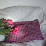 Upcycled checkered cushion cover