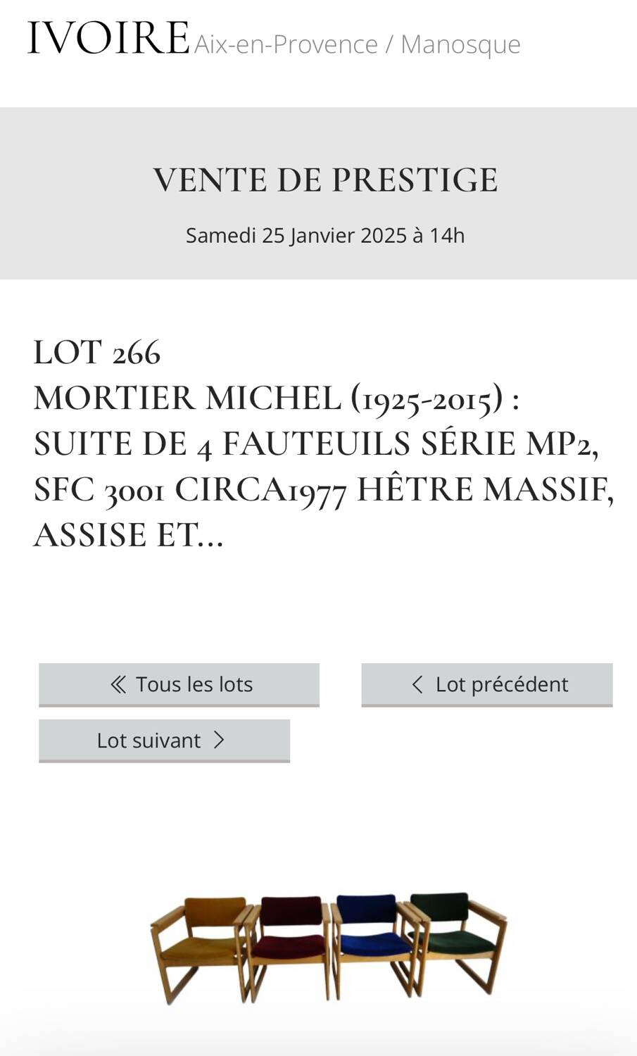 2 Fauteuils par Mortier Michel