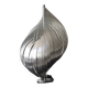 Sculptural table lamp in brushed metal by Henri Mathieu, design 1970.