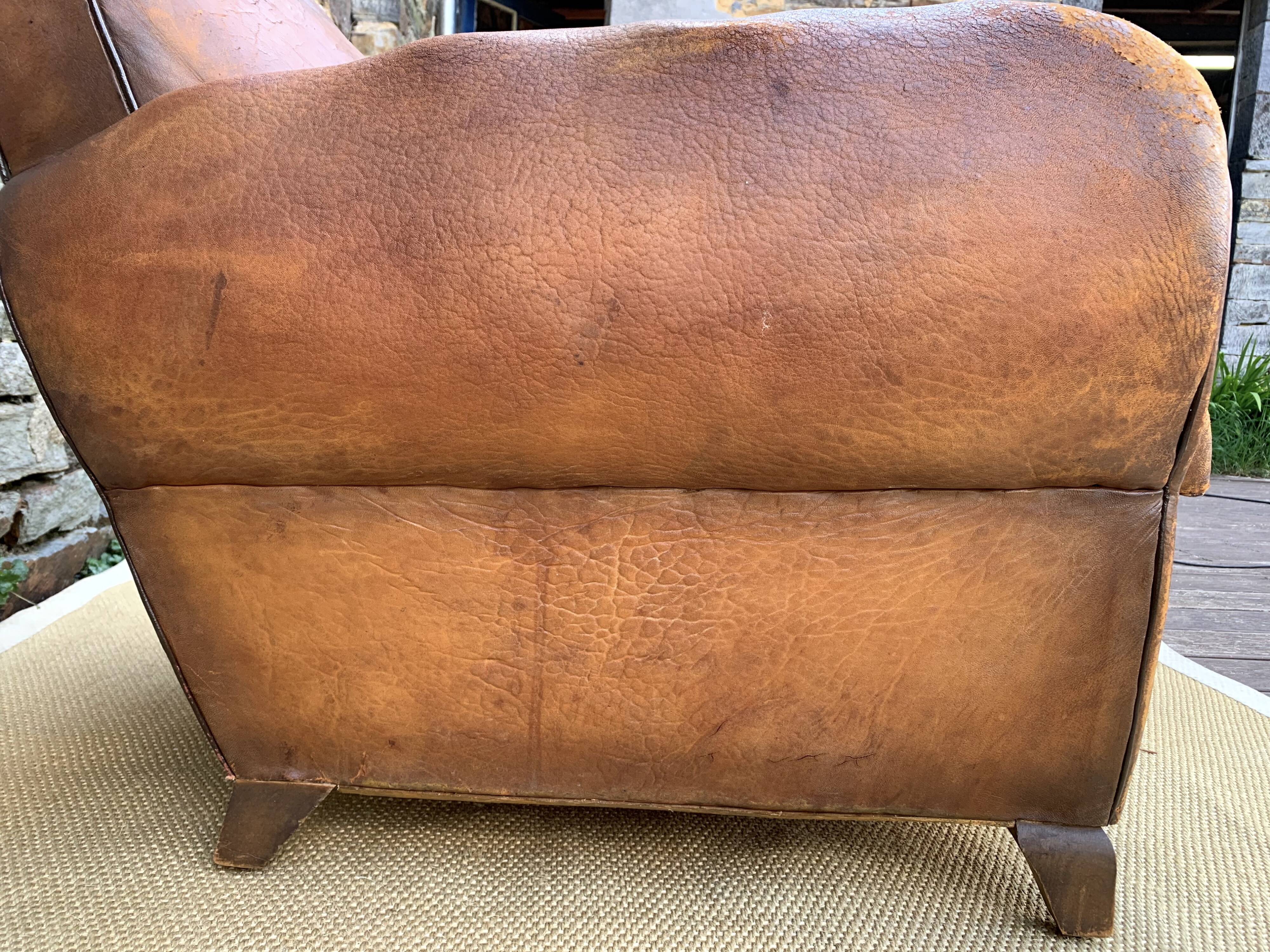 Leather club armchair 1930