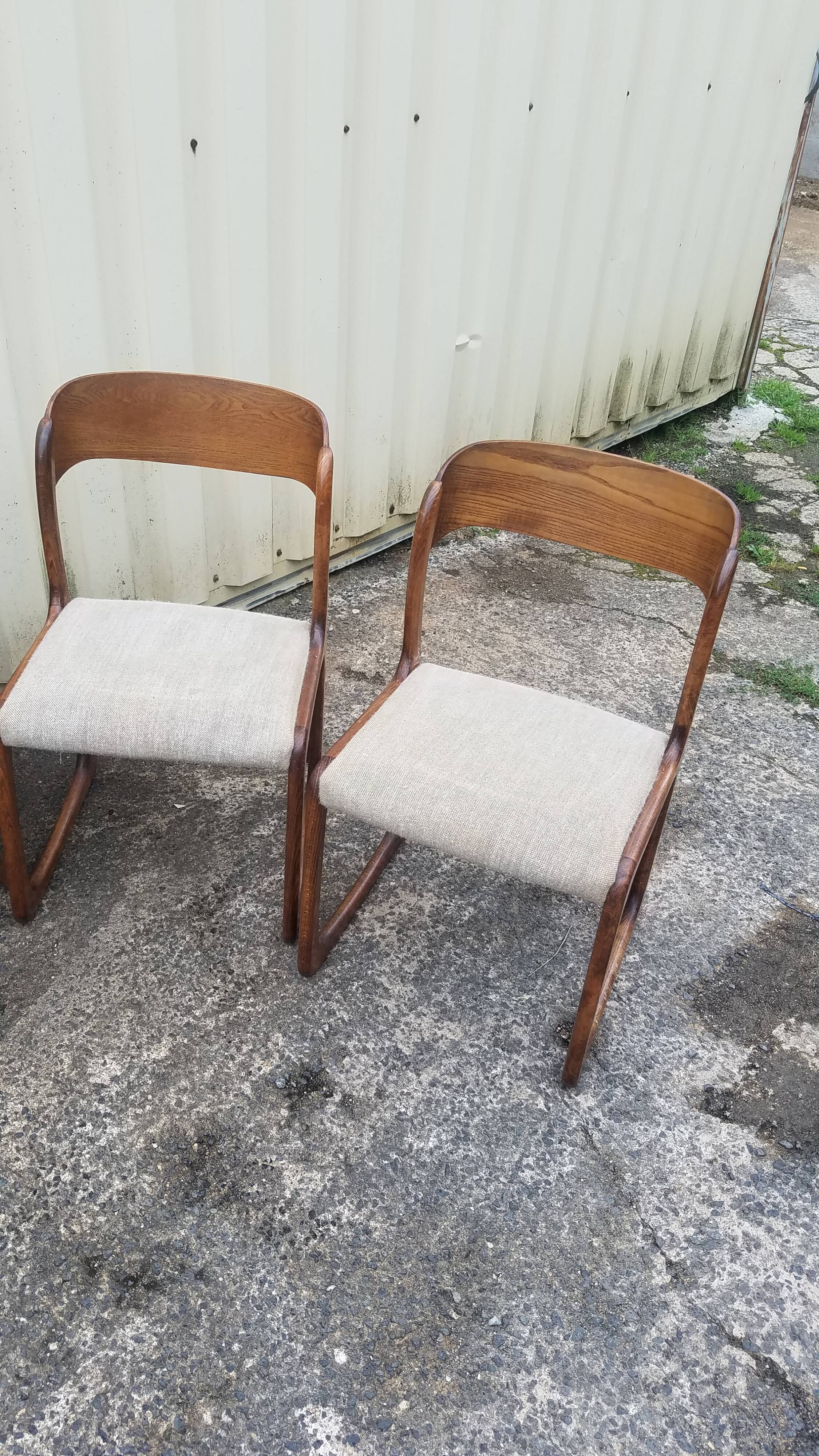6 vintage Baumann sleigh chairs