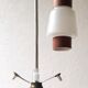 Hanging lamp boomerang 3 white lanterns and wood