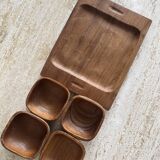 Vintage wooden aperitif tray