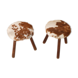 Pair of cow skin stools