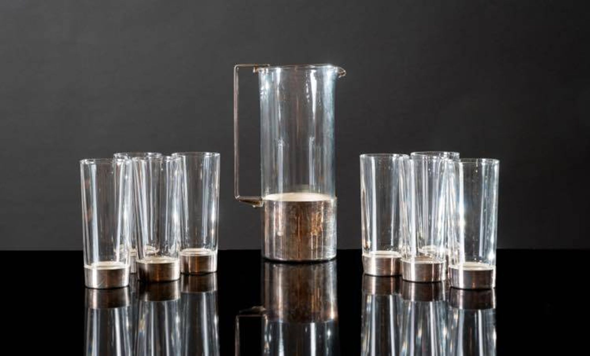 Hollywood Regency silverplate cocktail set, Italy 1970s