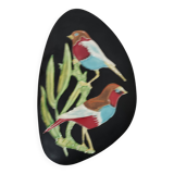 decorative oval bird plate Vallauris