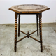 Antique wood carving table with 8 sides