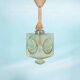 Japandi Lampe suspendue en verre, lampe en verre vintage cubique bohème
