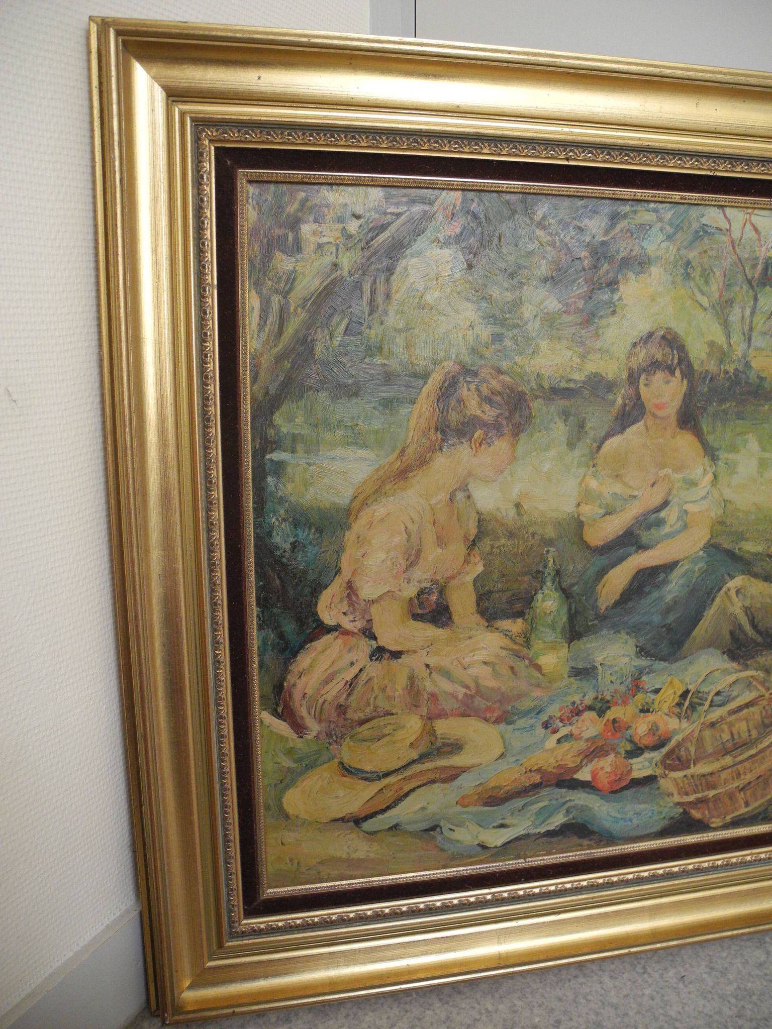 old painting reproduction Marcel Dyf vintage deco repro painting 1960