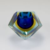 Faceted diamond caviar bowl Mandruzzato Sommerso, Murano glass, Italy, 1960s