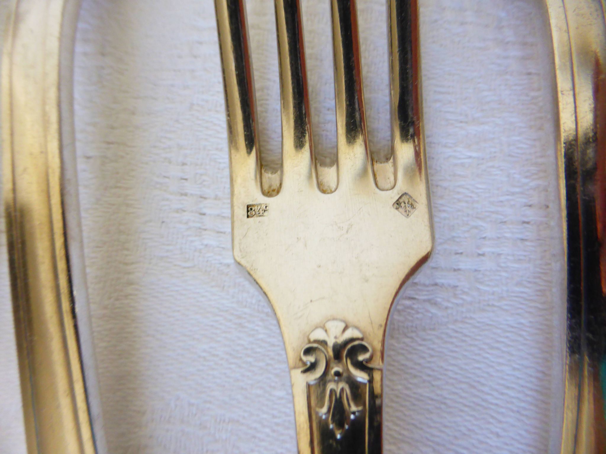 6 vintage silver metal forks punched 2106158