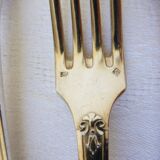 6 vintage silver metal forks punched 2106158