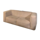 Beige corduroy two-seater sofa