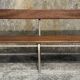 Banc d'internat en métal tubulaire et bois massif, années 50