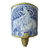 Clip-on lampshade, blue toile de Jouy