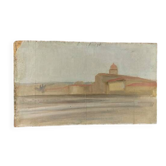Oil painting on panel Florence View from San Frediano to Cestello early 1900