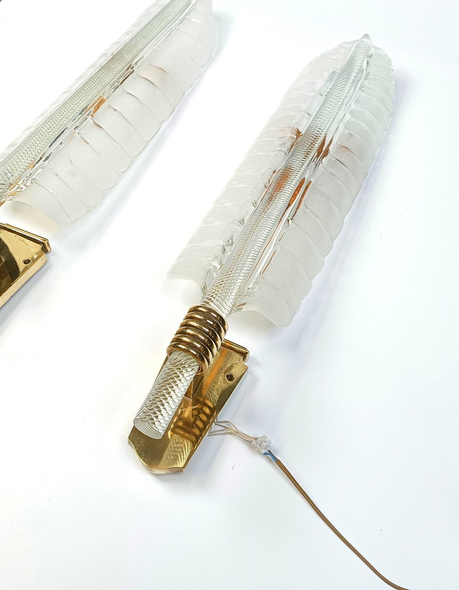 Pair of large wall lamps by Andre Arbus & Veronese, 1950s
