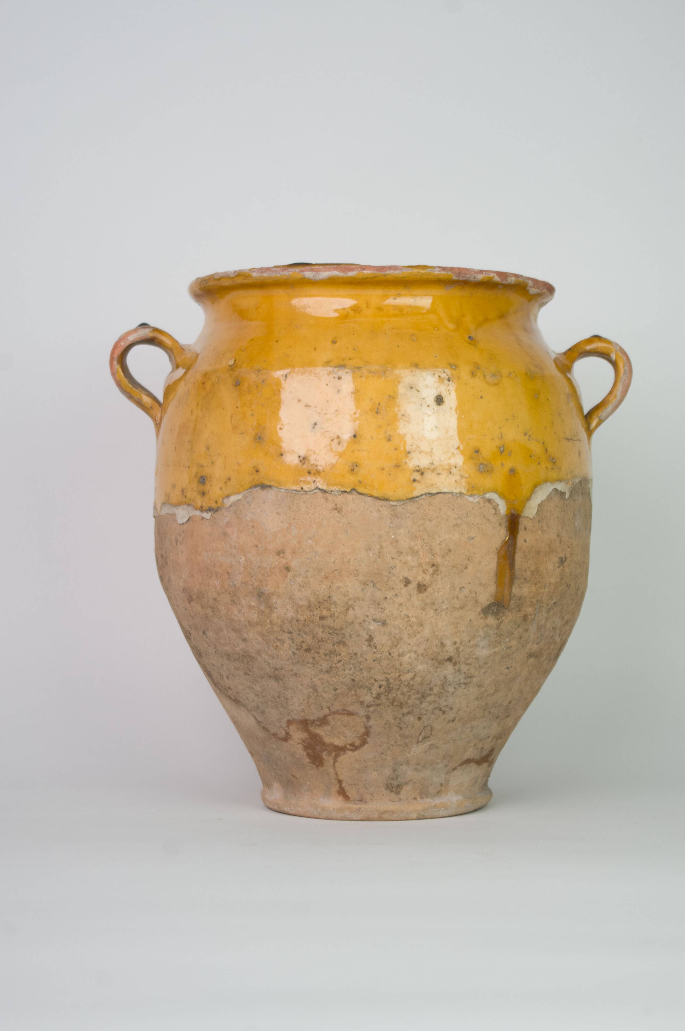 Yellow South-West confit pot, glazed terracotta