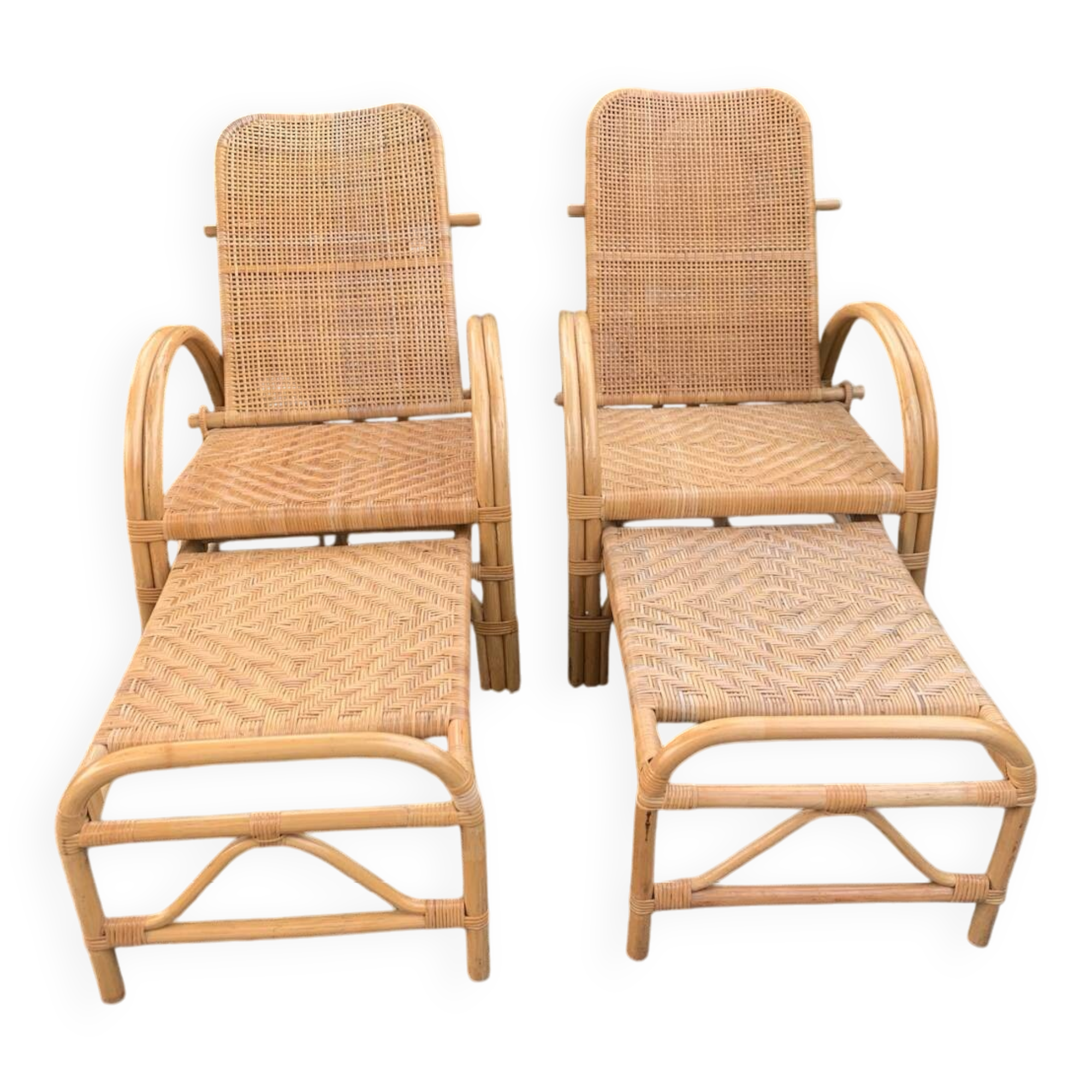 Vintage rattan lounge chairs