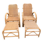 Vintage rattan lounge chairs