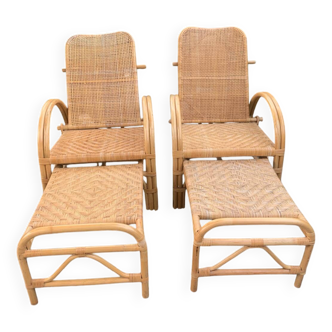 Vintage rattan lounge chairs