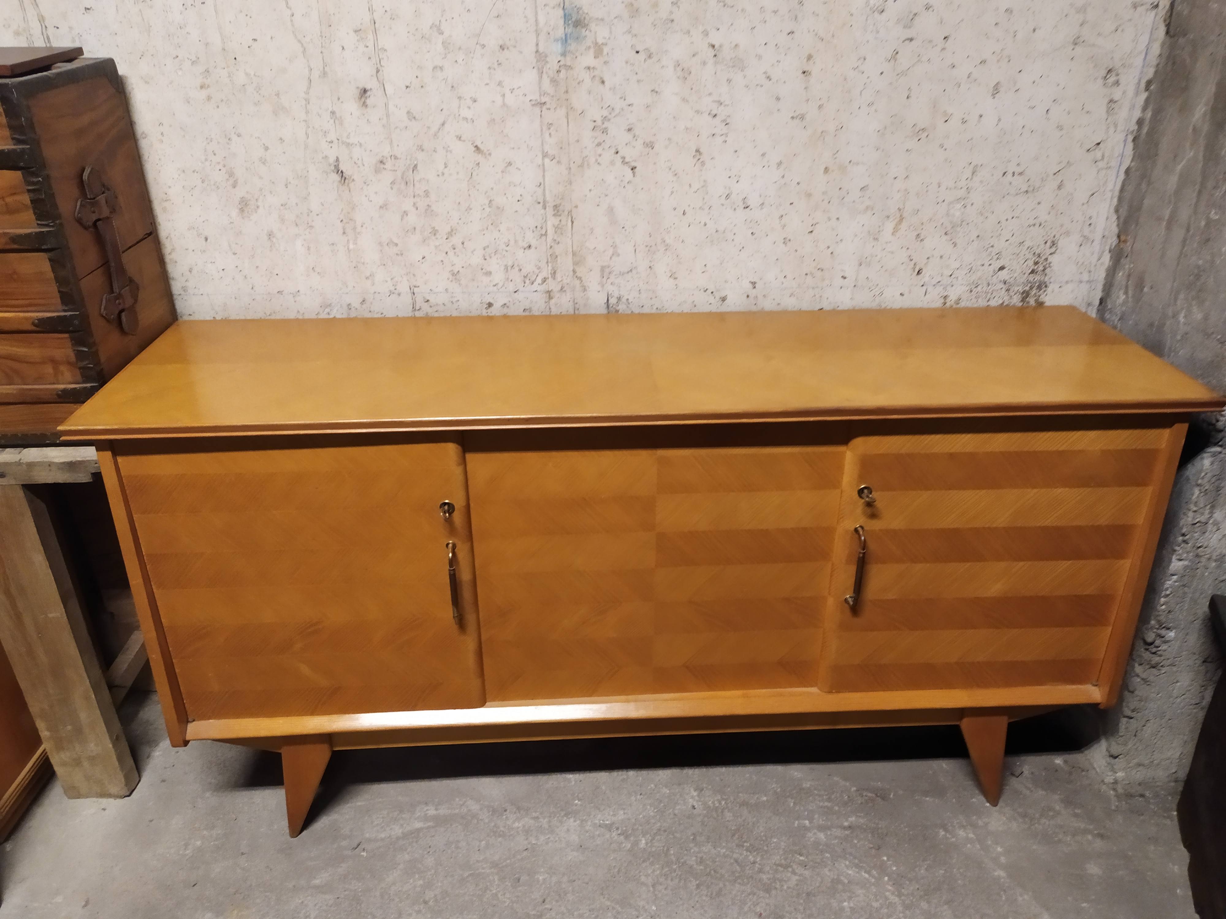 Vintage sideboard 1950 oak foot compass