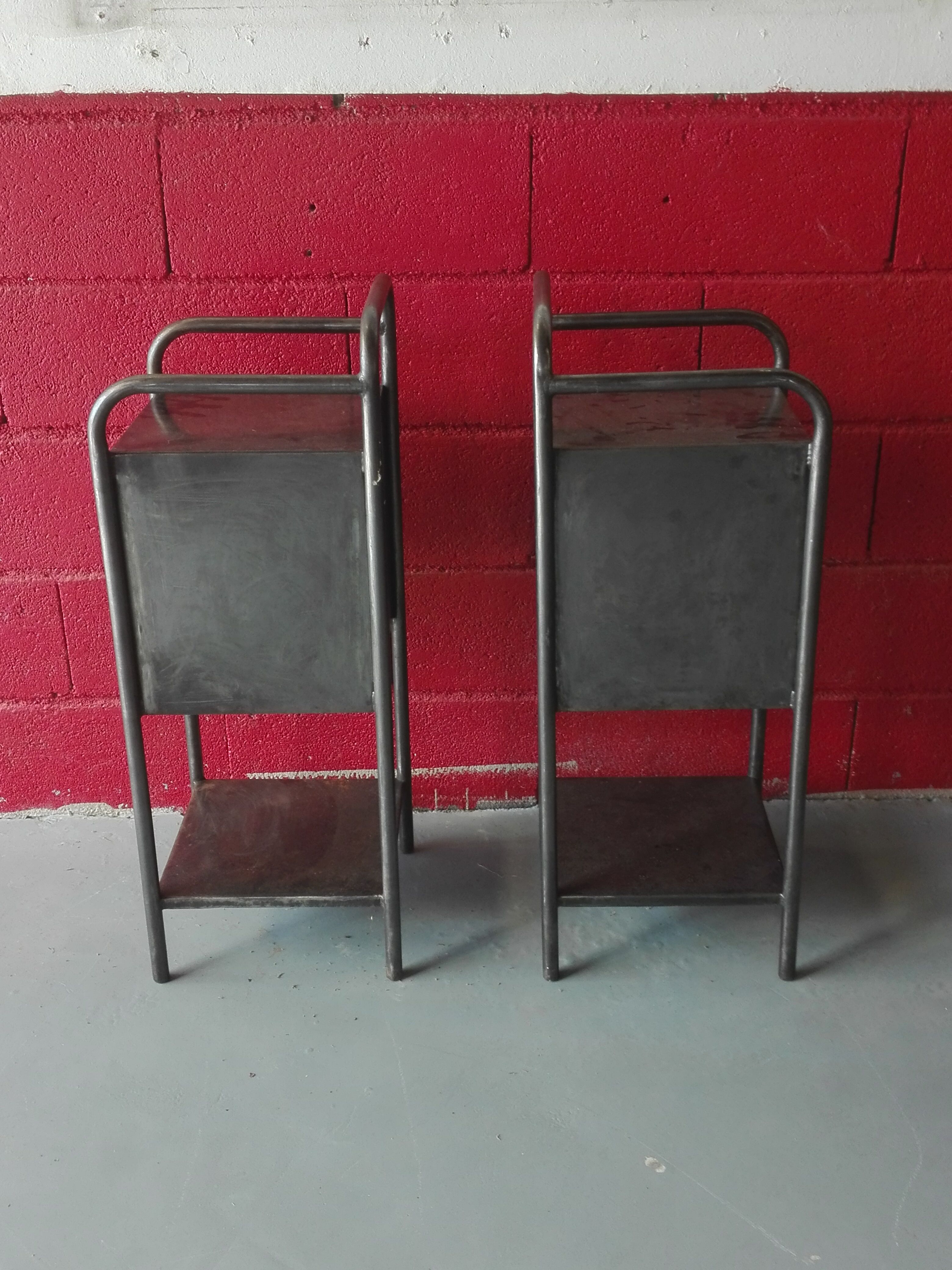 Pair of industrial bedside