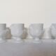 4 coquetiers poule porcelaine blanche