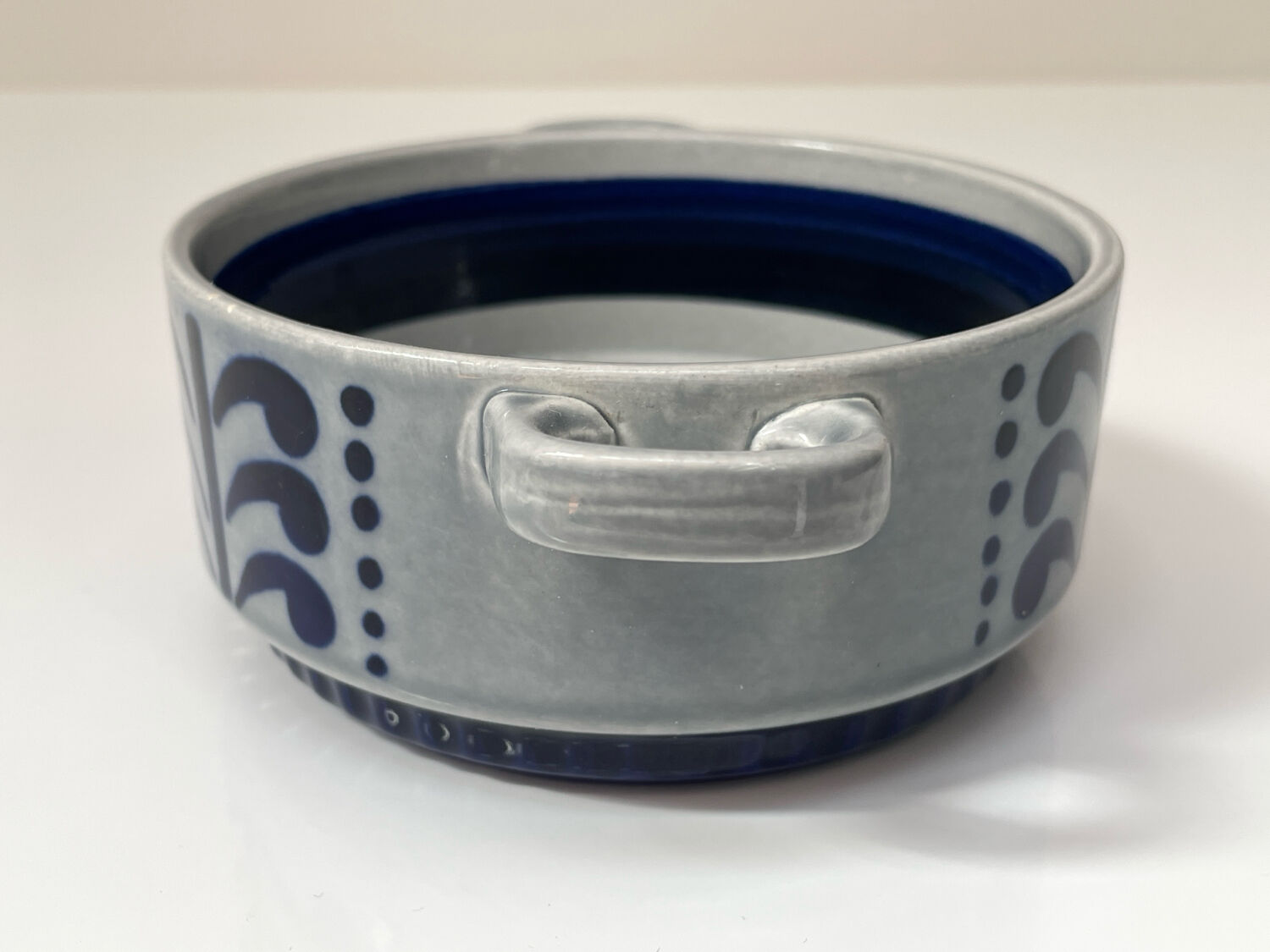 Small ear bowl Boch vintage blue and grey