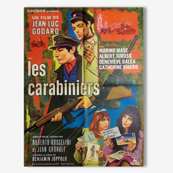 Poster movie original 1963.Jean Luc Godard, cm carabiniers.60x80