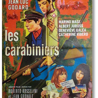 Poster movie original 1963.Jean Luc Godard, cm carabiniers.60x80