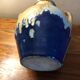 Flame blue sandstone vase with handle
