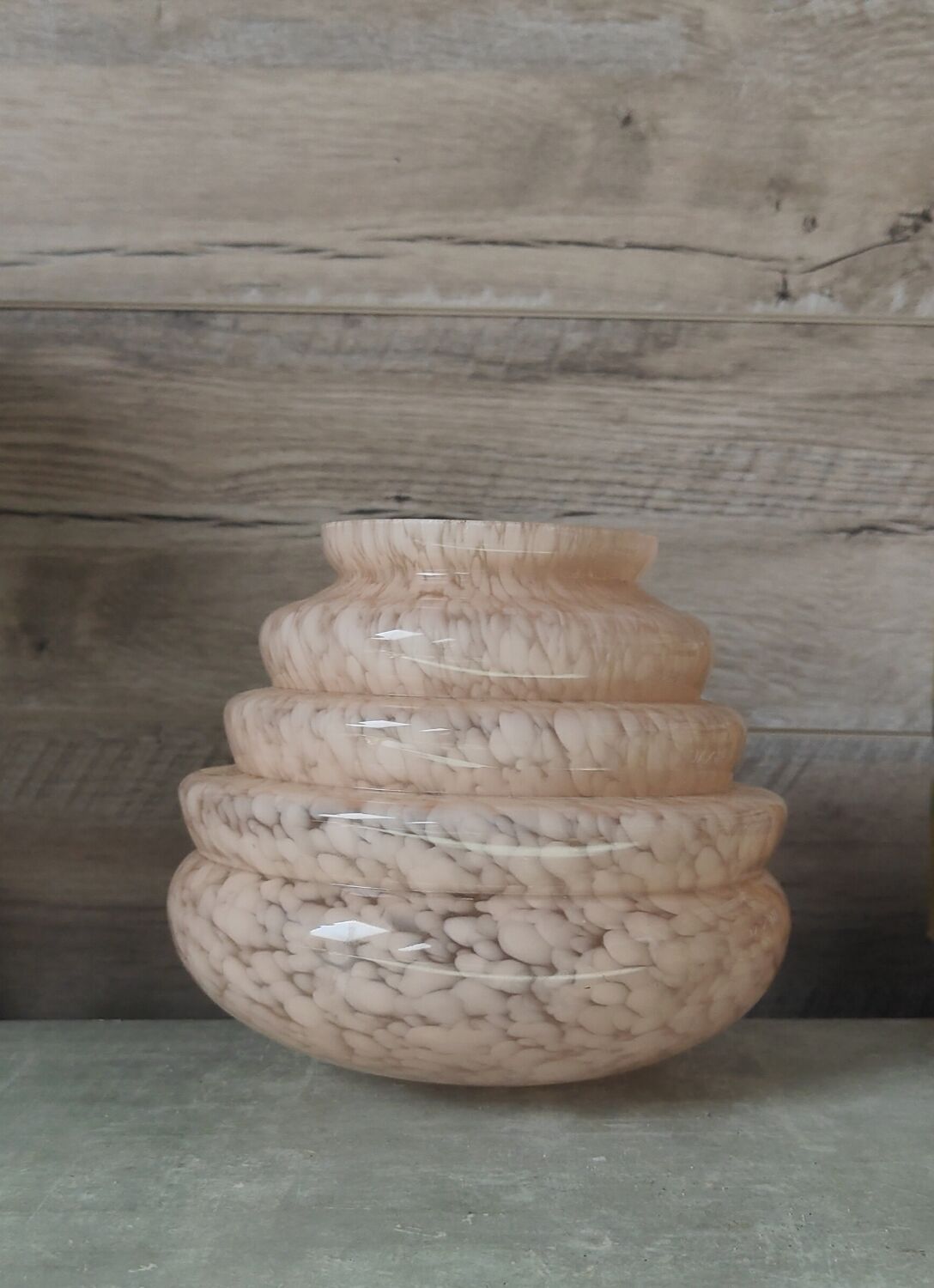 Lamp globe pink speckled glass