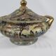Soup tureen, hollow dish with Satsuma Japan lid