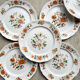 Table service in vintage earthenware Mills of Wolves "ORCHIES" 44 pieces